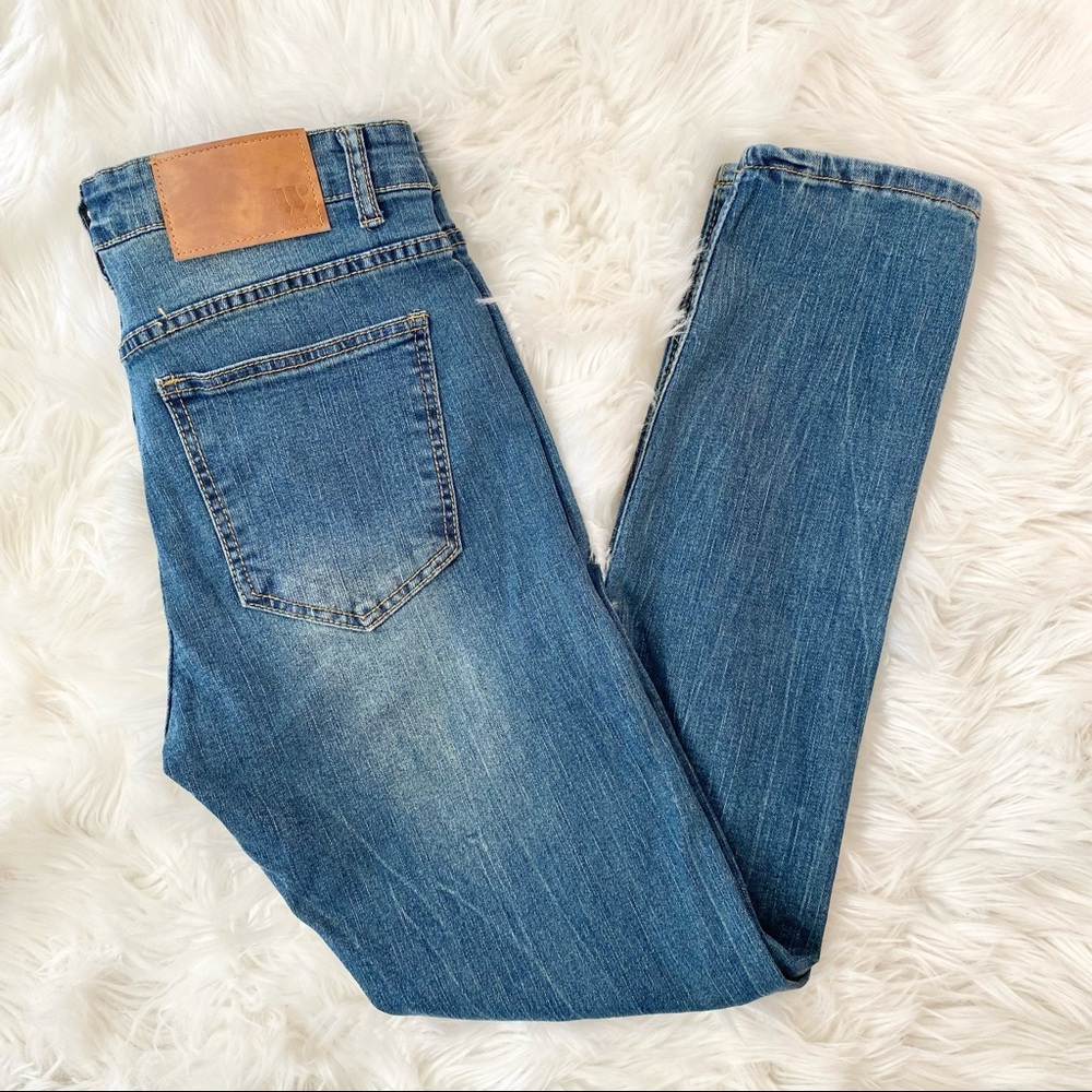 Waimea Skinny Fit Jeans Subtle Distressed Medium Wash Sz 30x30